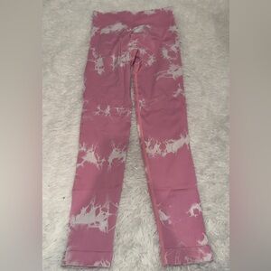 Pink Tie-Dye Leggings